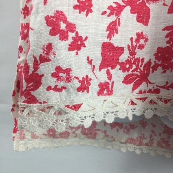 ELENA Baldi Pink And White Floral Print Linen Tunic Top Size M Made In Italy - Picture 3 of 8